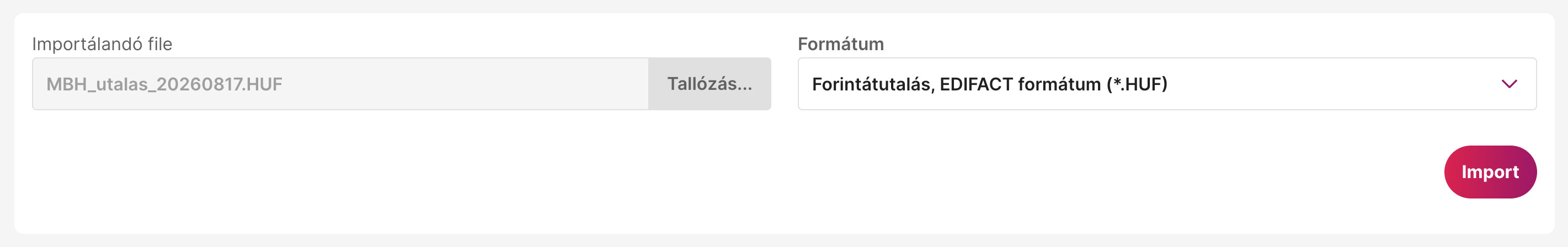 Utalási fájl feltöltése az MBH netbankjában